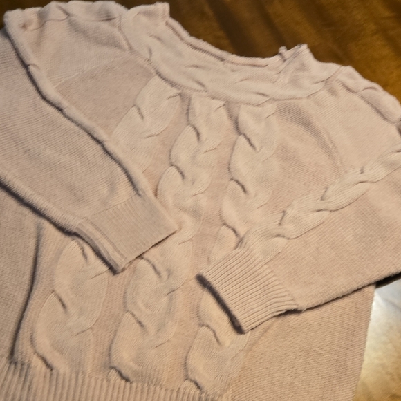 Coco + Carmen Sweaters - Coco + Carmen Soft Cable Knit Sweater - Light Pink